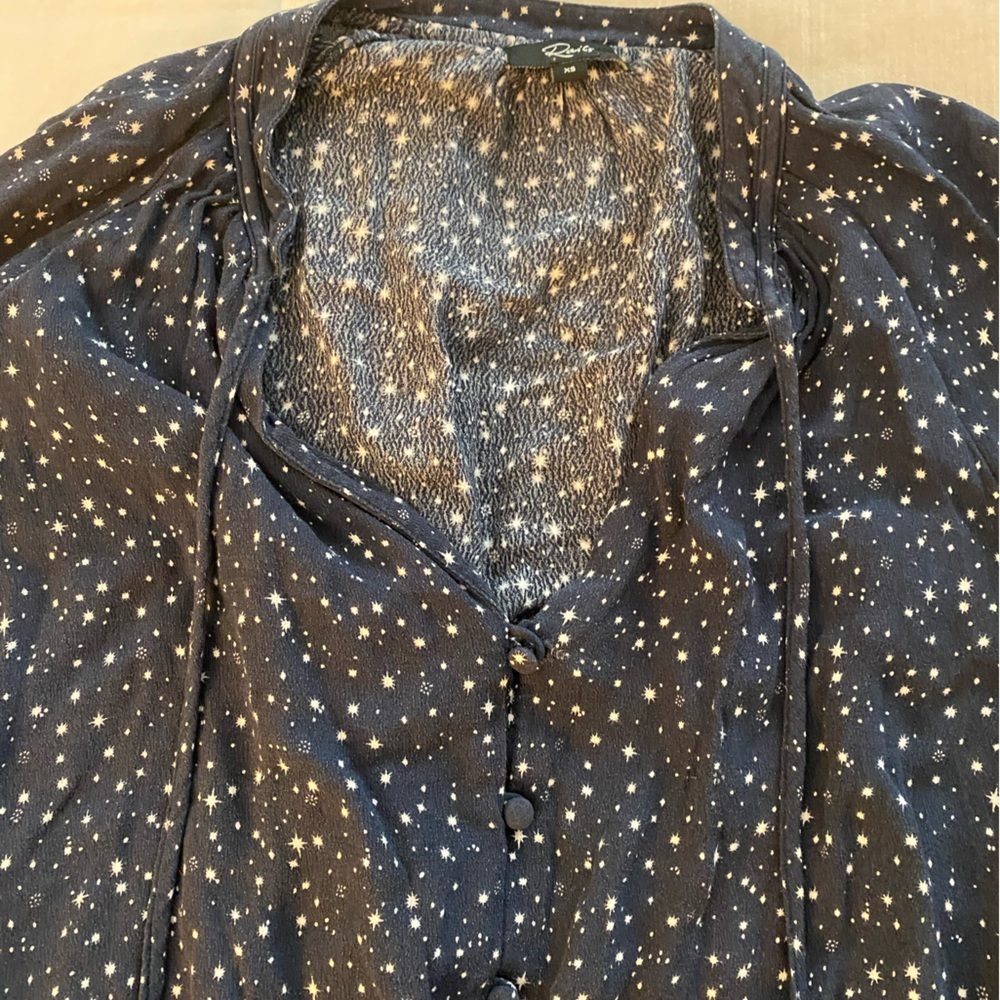 Rails Jasmine Navy Nova Star Print Mini Dress Lon… - image 6